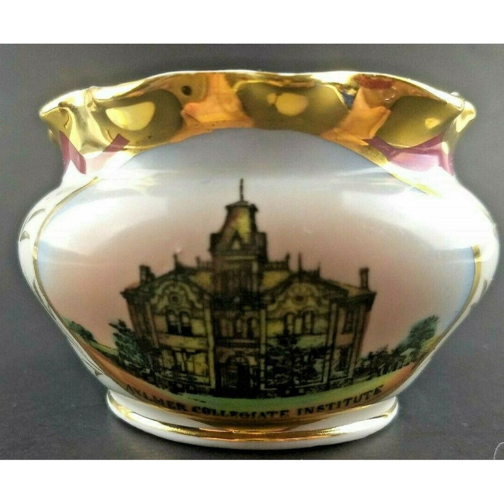 Ayler Collegiate Institute Elgin County Canada Miniature Vase Vintage Souvenir